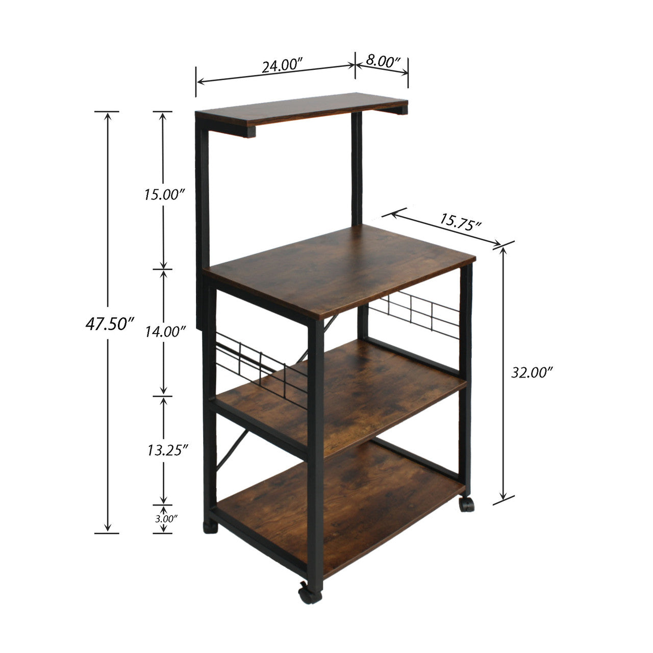 Go Green Woods Jamie Kitchen Bakers Rack Microwave Oven Stand