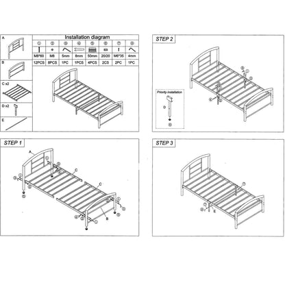 Go Green Woods Casita Twin Metal Platform Bed Frame