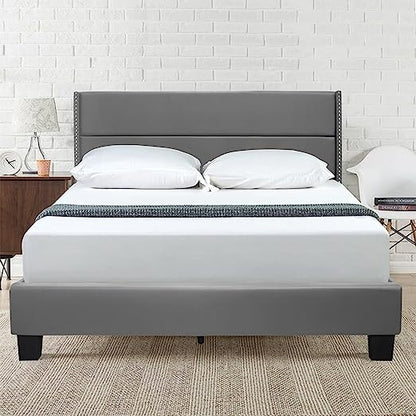 Go Green Woods Giulia Faux Leather Upholstered Queen Platform Bed