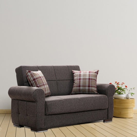 Silva Brown Fabric Loveseat