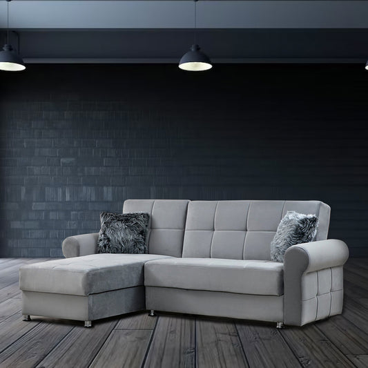 Paris Gray Reversible Sectional Sofa