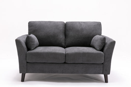 Damian Gray Velvet Fabric Loveseat