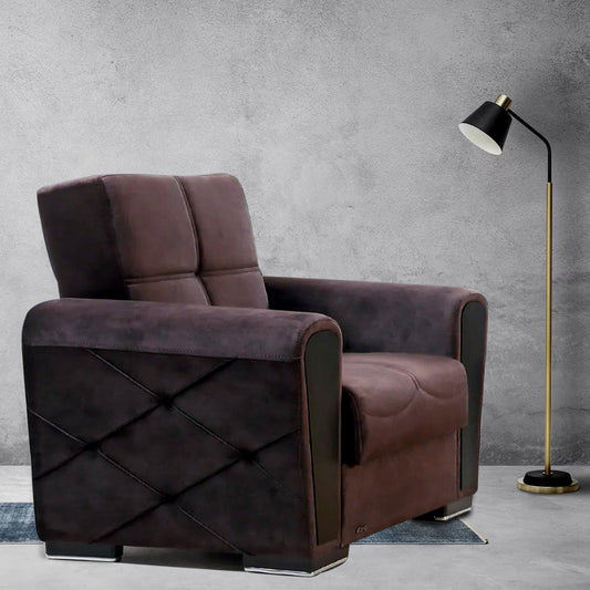 Henry Dark Brown Fabric Chair