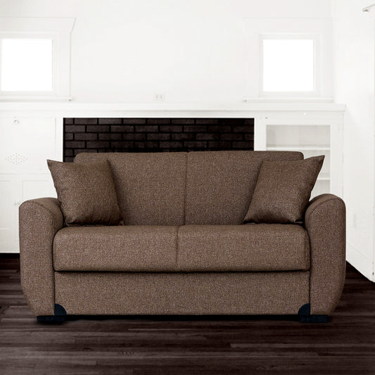 Fatima Light Brown Fabric Loveseat