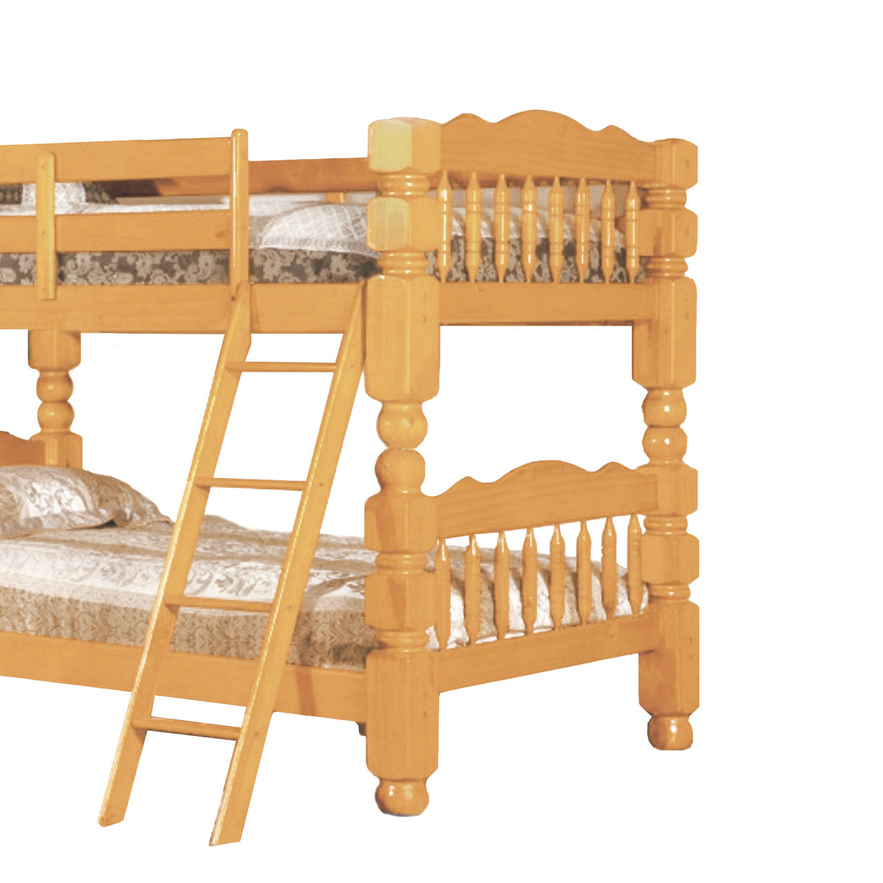 Go Green Woods Andrei Twin Over Twin Solid Wood Spindle Bunk Bed