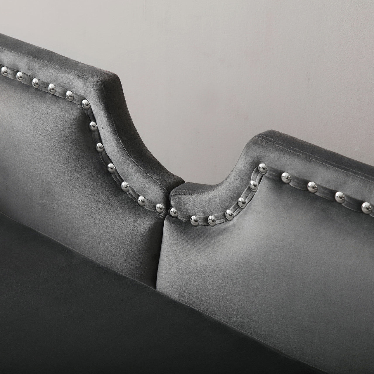 Curved Backrest Velvet Loveseat