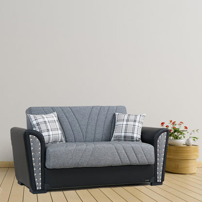 Salinas Gray Fabric Loveseat