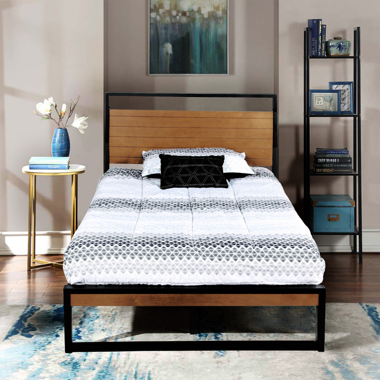 Go Green Woods Maximo Metal and Wood Platform Bed Frame Twin