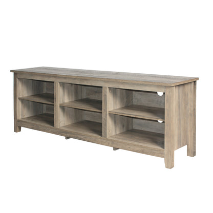 Go Green Woods Noah Wooden 70 TV Stand with Open Storage Shelves