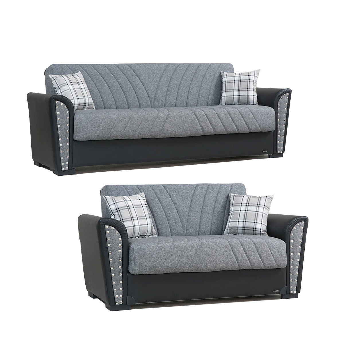 Salinas Gray Fabric Loveseat