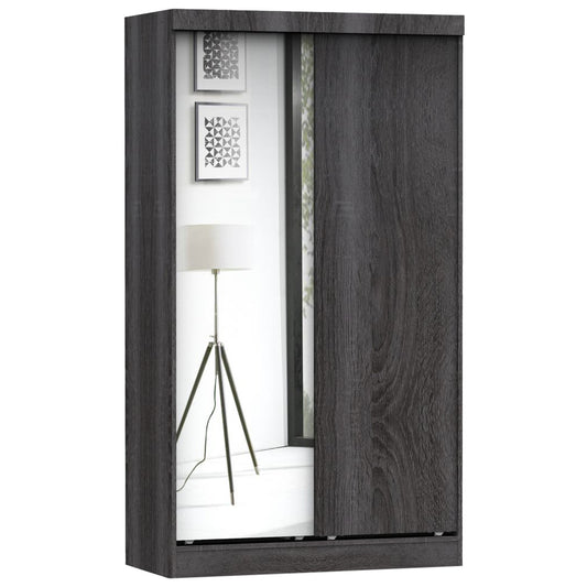 Go Green Woods Mirror Wood Double Sliding Door Wardrobe