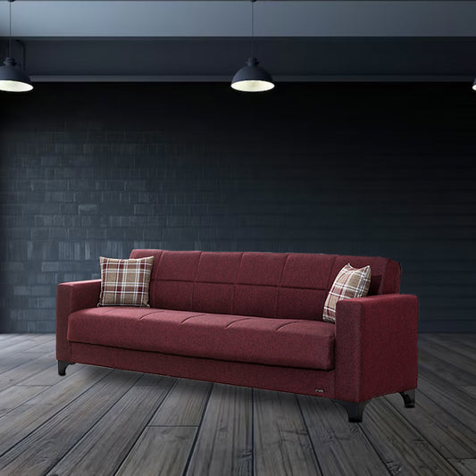 Armada Burgundy Fabric Sofa Bed