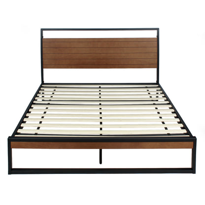 Go Green Woods Maximo Metal and Wood Platform Bed Frame Queen