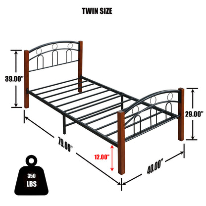 Go Green Woods Empire Twin Size Platform Metal Bed Frame