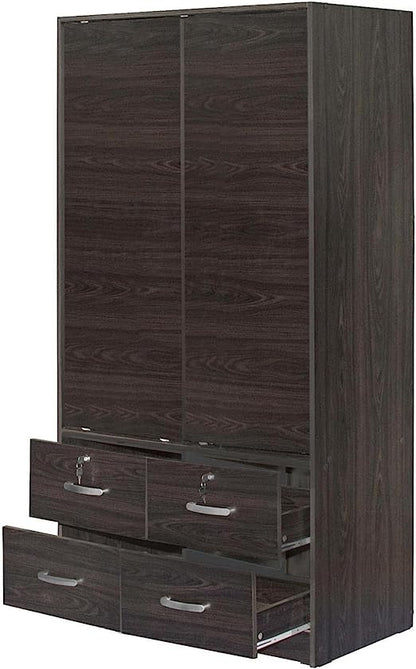 Go Green Woods Sarah Modern Wood Double Sliding Door Armoire