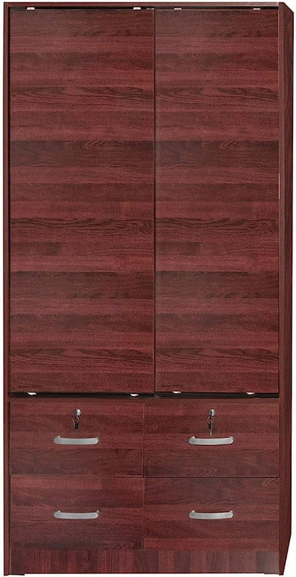 Go Green Woods Sarah Modern Wood Double Sliding Door Armoire