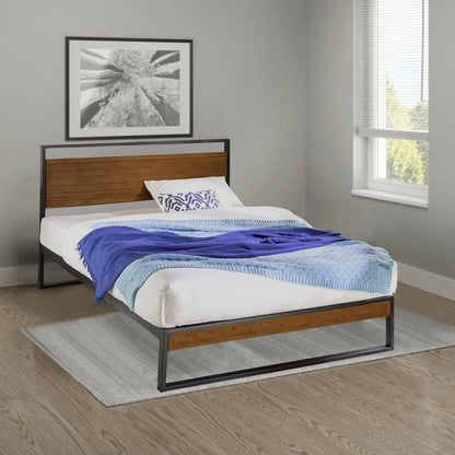 Go Green Woods Maximo Metal and Wood Platform Bed Frame Queen