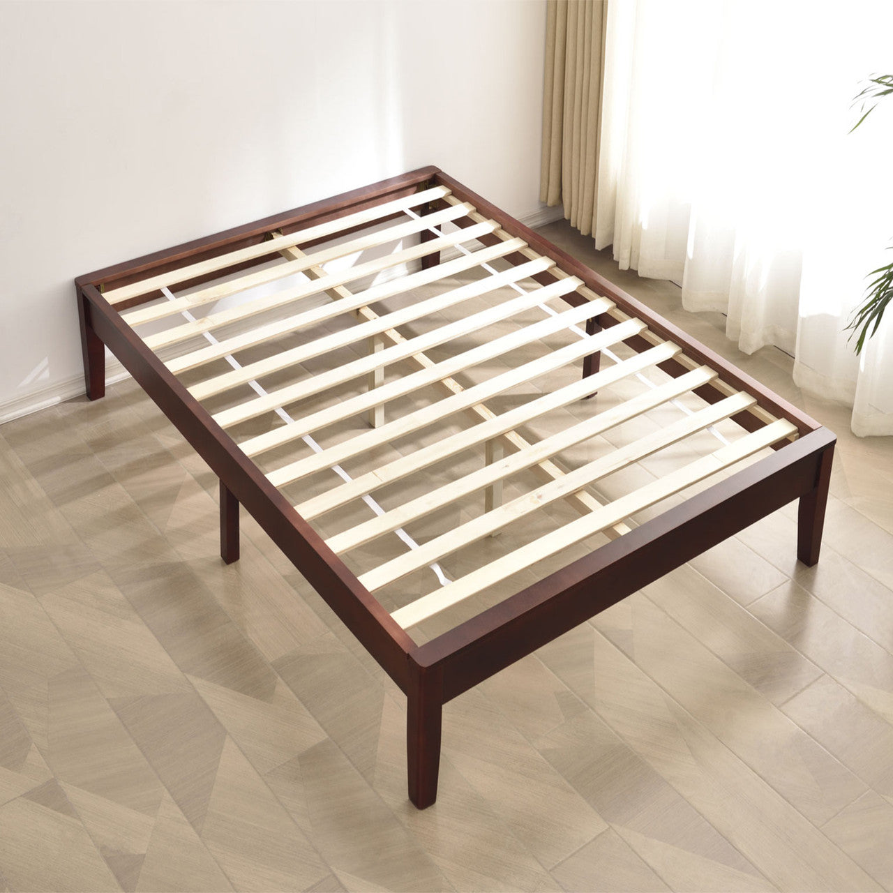 Go Green Woods Stella Solid Pine Wood Queen Platform Bed Frame